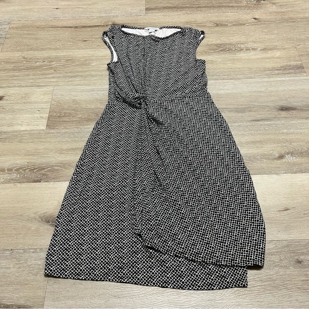 Tommy Bahama Black White Geometric Goa Boa Side Twist Dress Size Small
